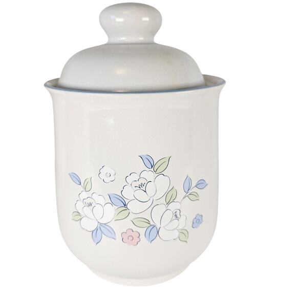 Chantilly Fleur de Lune Japan Stoneware Canister Set of 2 Floral Kitchen Vintage - Picture 6 of 12